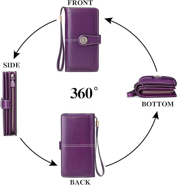 Billetera Morada 100% Cuero Genuino. Envío todo Costa Rica - Lupita and Prudence Costa Rica