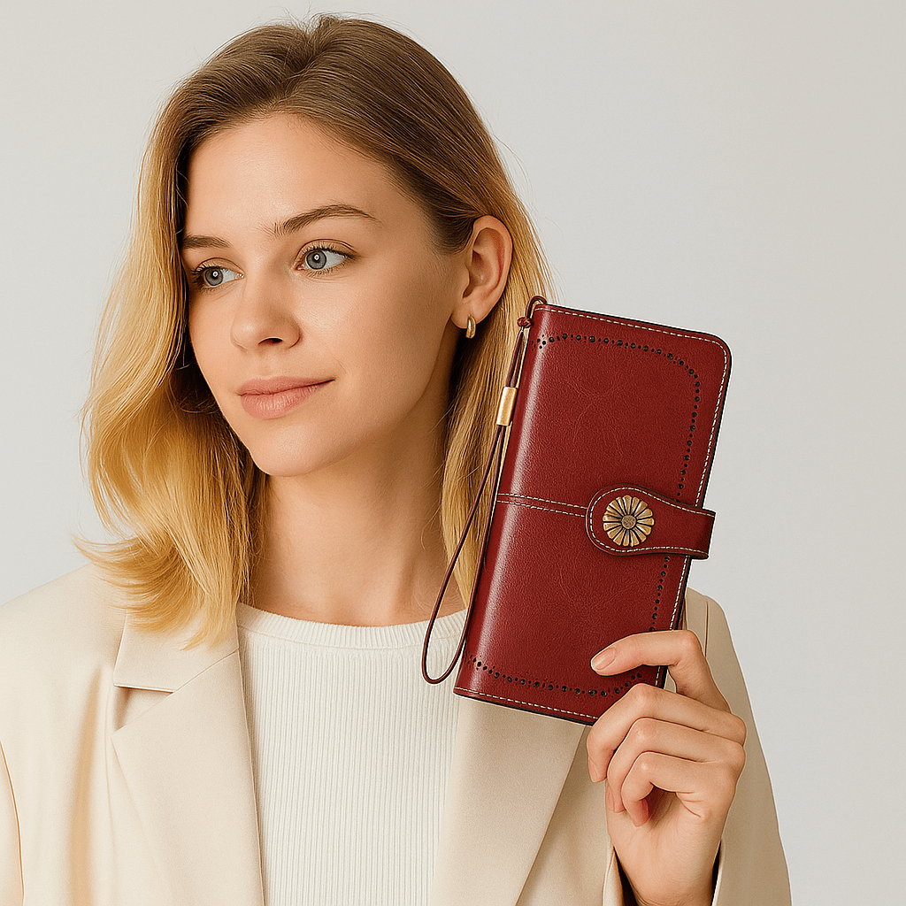 Cartera Roja Carteras Monederos Mujer Cartera De Piel Sintética