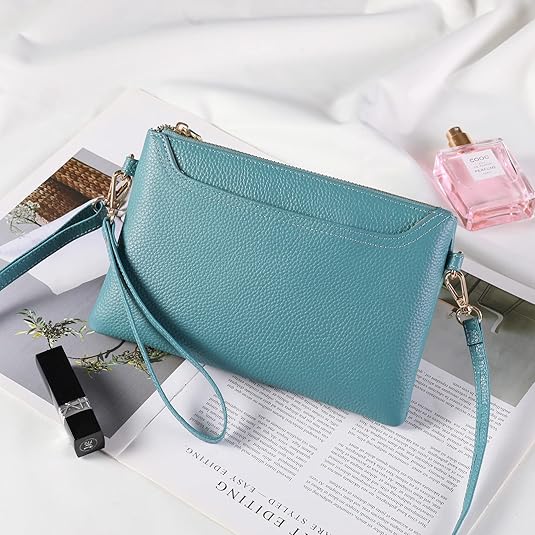 Bolso Celeste 100% Cuero Genuino - Lupita and Prudence Costa Rica