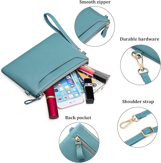 Bolso Celeste 100% Cuero Genuino - Lupita and Prudence Costa Rica
