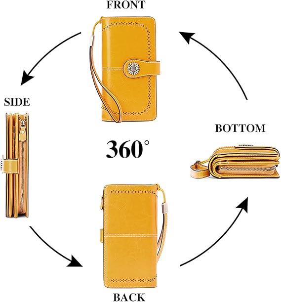 Billetera Amarilla Cuero Genuino. Envío todo Costa Rica - Lupita and Prudence Costa Rica