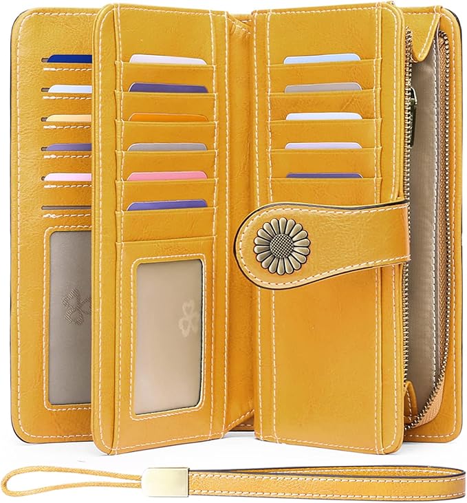 Billetera Amarilla Cuero Genuino. Envío todo Costa Rica - Lupita and Prudence Costa Rica