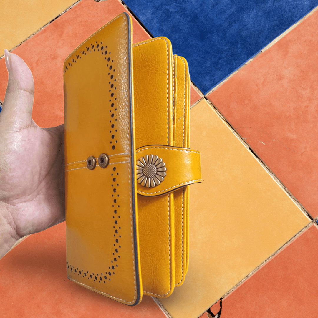 Billetera Amarilla Cuero Genuino. Envío todo Costa Rica - Lupita and Prudence Costa Rica
