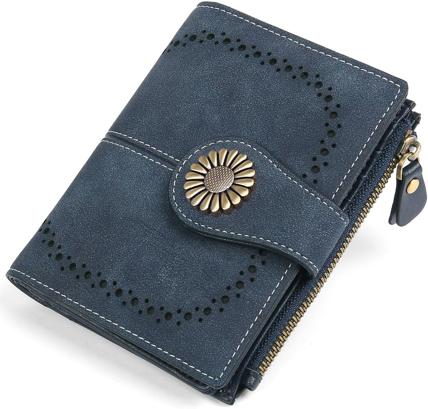 Billetera Azul Indigo Pequeña Cuero Genuino Envío a todo Costa Rica - Lupita and Prudence Costa Rica