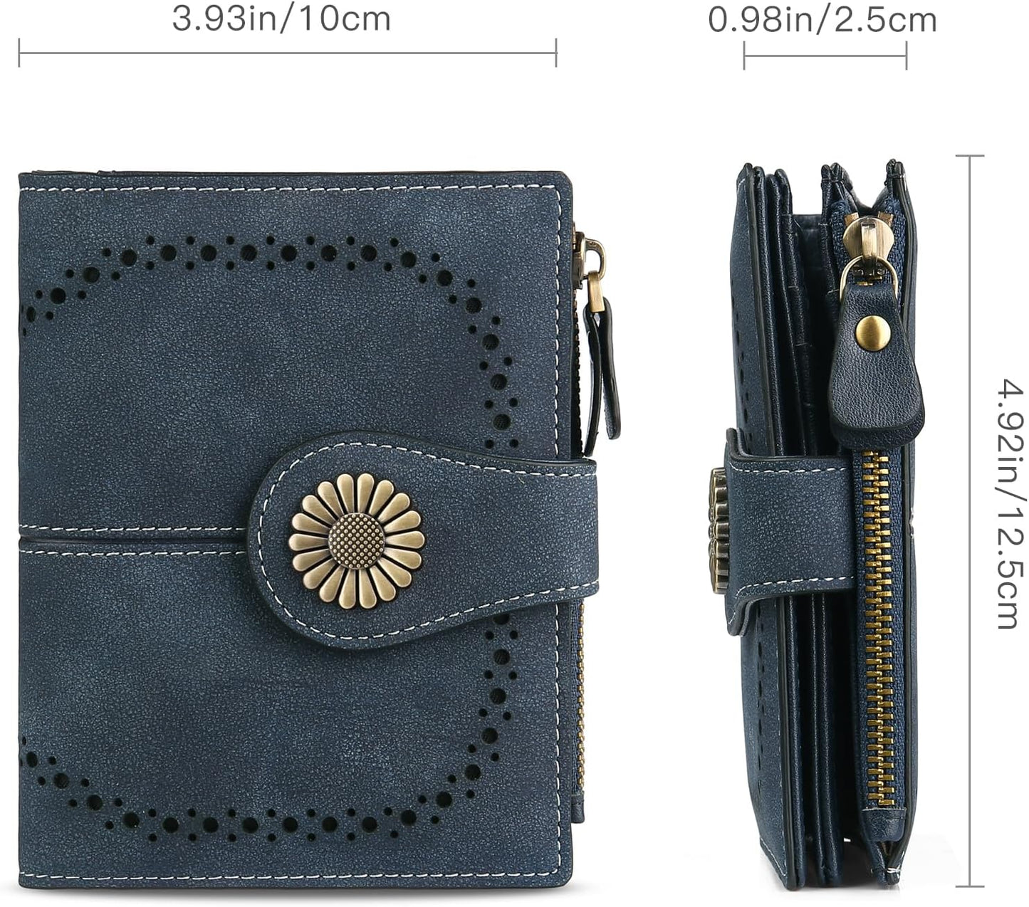 Billetera Azul Indigo Pequeña Cuero Genuino Envío a todo Costa Rica - Lupita and Prudence Costa Rica