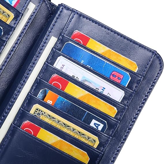 Billetera Azul Marino Cuero Genuino. Envío todo Costa Rica - Lupita and Prudence Costa Rica