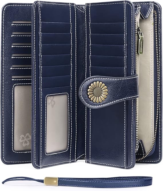 Billetera Azul Marino Cuero Genuino. Envío todo Costa Rica - Lupita and Prudence Costa Rica