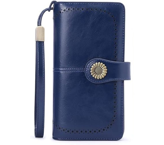 Billetera Azul Marino Cuero Genuino. Envío todo Costa Rica - Lupita and Prudence Costa Rica