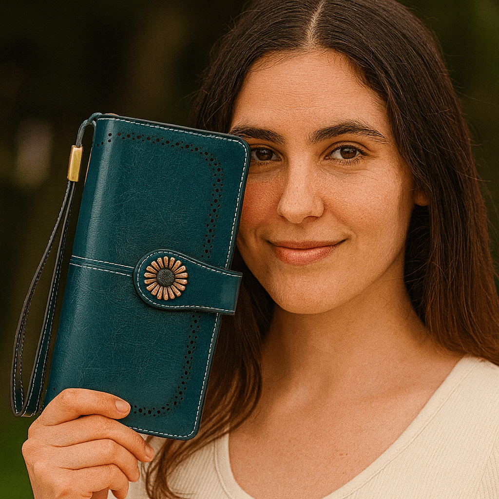 Billetera Navy 100% Cuero Genuino. Envío todo Costa Rica - Lupita and Prudence Costa Rica