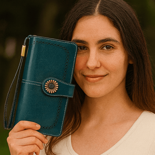 Billetera Navy 100% Cuero Genuino. Envío todo Costa Rica - Lupita and Prudence Costa Rica