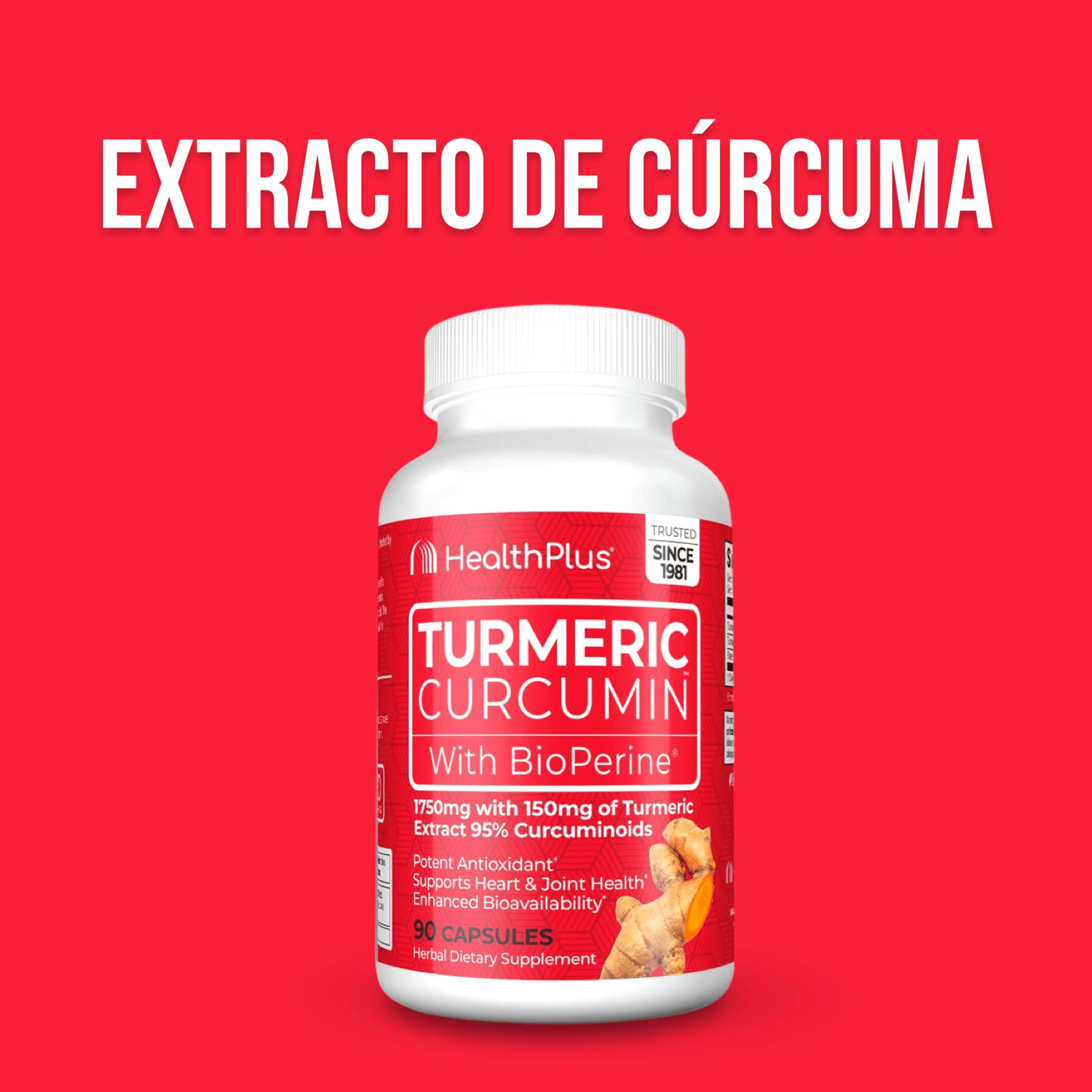 Cúrcuma con BioPerine® – Belleza y bienestar desde adentro 90 cápsulas - Lupita and Prudence Costa Rica